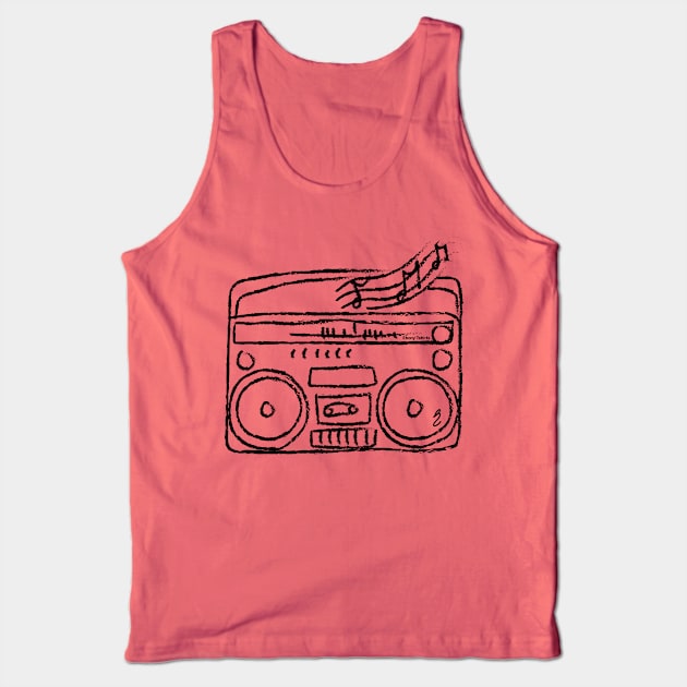 Boom Box Tank Top by Ebony T-shirts